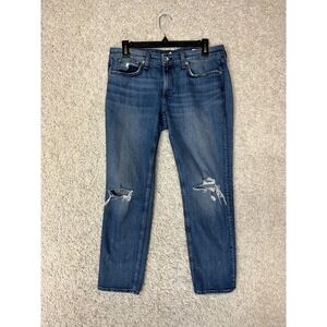 Rag Bone Dre Low Rise Slim Boyfriend Jeans Women 28 Blue Distressed Holes